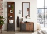 Badm�bel Set 2-teilig Auburn in Eiche Stirling und Matera grau Badkombination Waschbeckenunterschrank und Spiegel 81 x 205 cm