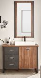 Badm�bel Set 3-teilig Auburn in Eiche Stirling und Matera grau Badkombination MIT Waschbecken 91 x 205 cm
