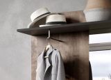Kompaktgarderobe Smile in Eiche Tabak und Matera grau Garderobe Set mit Spiegel 104 cm