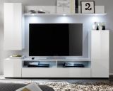 Wohnzimmer: Wohnwand Win wei� Hochglanz (208 x 165 cm) 4-teilig