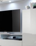Wohnzimmer: Wohnwand Win wei� Hochglanz (208 x 165 cm) 4-teilig