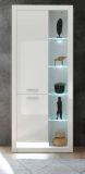 Vitrine Ladis in wei� Hochglanz Vitrinenschrank 80 x 195 cm