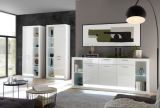 Vitrine Ladis in wei� Hochglanz Vitrinenschrank 80 x 195 cm