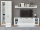 Wohnwand Ladis in wei� Hochglanz Schrankwand 298 x 198 cm