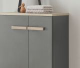 Badezimmer Kommode Dense in anthrazit matt und Eiche Midischrank h�ngend / stehend 51 x 110 cm