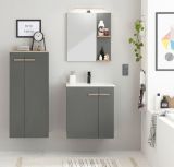 Badezimmer Kommode Dense in anthrazit matt und Eiche Midischrank h�ngend / stehend 51 x 110 cm