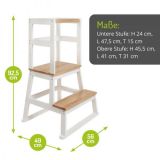BOMI� Lernturm Swubi in wei� und natur Learning Tower Stehhilfe f�r Kinder