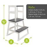 BOMI� Lernturm Swubi in wei� und grau Learning Tower Stehhilfe f�r Kinder
