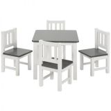 BOMI� Kindersitzgruppe Amy in wei� und grau Sitzgruppe Kindertisch und 4 x Stuhl
