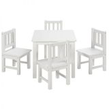 BOMI� Kindersitzgruppe Amy in wei� Sitzgruppe Kindertisch und 4 x Stuhl