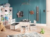 BOMI� Kindersitzgruppe Anna in wei� und grau Sitzgruppe Kindertisch, Truhenbank und 2 x Stuhl