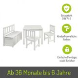 BOMI� Kindersitzgruppe Anna in wei� Sitzgruppe Kindertisch, Truhenbank und 2 x Stuhl