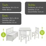 BOMI� Kindersitzgruppe Anna in wei� Sitzgruppe Kindertisch, Truhenbank und 2 x Stuhl