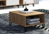 Couchtisch Linea in Eiche Artisan Beistelltisch quadratisch mit Ablage 60 x 60 cm