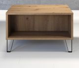 Couchtisch Linea in Eiche Artisan Beistelltisch quadratisch mit Ablage 60 x 60 cm