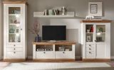 Vitrine Hemsby in wei� Pinie und Eiche Wotan Landhaus Vitrinenschrank 82 x 204 cm