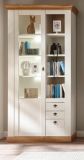 Vitrine Hemsby in wei� Pinie und Eiche Wotan Landhaus Vitrinenschrank 102 x 204 cm