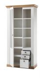 Vitrine Hemsby in wei� Pinie und Eiche Wotan Landhaus Vitrinenschrank 102 x 204 cm
