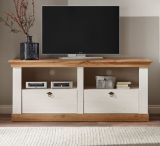 TV-Lowboard Hemsby in wei� Pinie und Eiche Wotan Landhaus TV Unterteil mit Komforth�he 152 x 64 cm