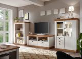 TV-Lowboard Hemsby in wei� Pinie und Eiche Wotan Landhaus TV Unterteil mit Komforth�he 152 x 64 cm