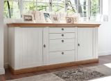 Sideboard Hemsby in wei� Pinie und Eiche Wotan Landhaus Kommode 210 x 91 cm