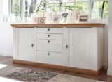 Sideboard Hemsby in wei� Pinie und Eiche Wotan Landhaus Kommode 210 x 91 cm
