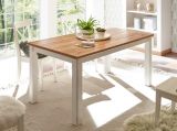 Esstisch Hemsby in wei� Pinie und Eiche Wotan Landhaus K�chentisch 158 x 88 cm