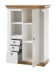 Wohnwand Hemsby in wei� Pinie und Eiche Wotan Landhaus Schrankwand 4-teilig 356 x 204 cm