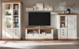 Wohnwand Hemsby in wei� Pinie und Eiche Wotan Landhaus Schrankwand 4-teilig 376 x 204 cm