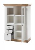 Wohnwand Hemsby in wei� Pinie und Eiche Wotan Landhaus Schrankwand 4-teilig 376 x 204 cm