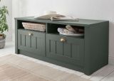 Garderobe Sitzbank Forres in gr�n Landhausstil Garderobenbank 110 x 47 cm