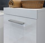 Badezimmer Hochschrank Aura in wei� Hochglanz Badschrank h�ngend 35 x 170 cm