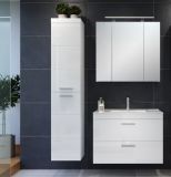 Badezimmer Hochschrank Aura in wei� Hochglanz Badschrank h�ngend 35 x 170 cm