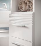 Badezimmer Unterschrank Leon in wei� Hochglanz Badm�bel Kommode 30 x 79 cm
