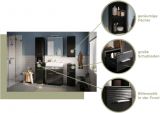 Badezimmer H�ngeschrank Leon in schwarz Hochglanz Badschrank h�ngend 30 x 77 cm