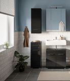 Badezimmer Spiegelschrank Leon in schwarz Badschrank 3-t�rig 60 x 70 cm