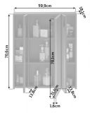 Badezimmer Spiegelschrank Leon in schwarz Badschrank 3-t�rig 60 x 70 cm
