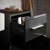 Badm�bel Set 3-teilig Leon in schwarz Hochglanz Badkombination 105 x 182 cm