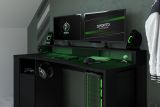 Parisot Gaming Set Gaming1 in schwarz Gaming Schreibtisch und 2x Schrank inkl. LED Beleuchtung