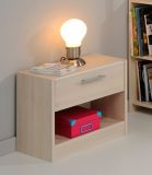 Parisot Kinder- und Jugendzimmer Charly11 in Akazie und wei� Set 4-teilig mit Bett, Regal, Nachttisch und Schreibtisch