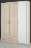 Parisot Kinder- und Jugendzimmer Charly6 in Akazie und wei� Set inklusive Kleiderschrank und Hochbett mit Schreibtisch