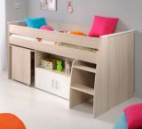 Parisot Kinder- und Jugendzimmer Charly6 in Akazie und wei� Set inklusive Kleiderschrank und Hochbett mit Schreibtisch