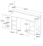 Gamingtisch in schwarz Gamer Schreibtisch inkl. LED Beleuchtung mit Farbwechsel 152 cm