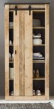 Stauraumschrank Stove in Used Wood hell und anthrazit Regalschrank 93 x 201 cm Mehrzweckschrank