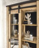 Vitrine Stove in Used Wood hell und anthrazit Vitrinenschrank 93 x 201 cm