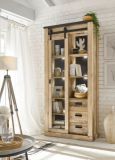 Vitrine Stove in Used Wood hell und anthrazit Vitrinenschrank 93 x 201 cm