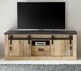 TV-Lowboard Stove in Used Wood hell und anthrazit TV Unterteil in Komforth�he 162 x 61 cm