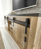 TV-Lowboard Stove in Used Wood hell und anthrazit TV Unterteil in Komforth�he 162 x 61 cm