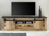TV-Lowboard Stove in Used Wood hell und anthrazit TV Unterteil in Komforth�he 201 x 61 cm