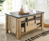 Couchtisch Stove in Used Wood hell und anthrazit Beistelltisch 93 x 60 cm